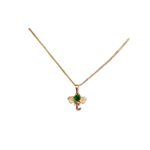 Kanhaverse Elegant Green Stone Ganesh Pendant Necklace