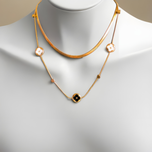 Elegant Dual-Layer Clover Charm Necklace