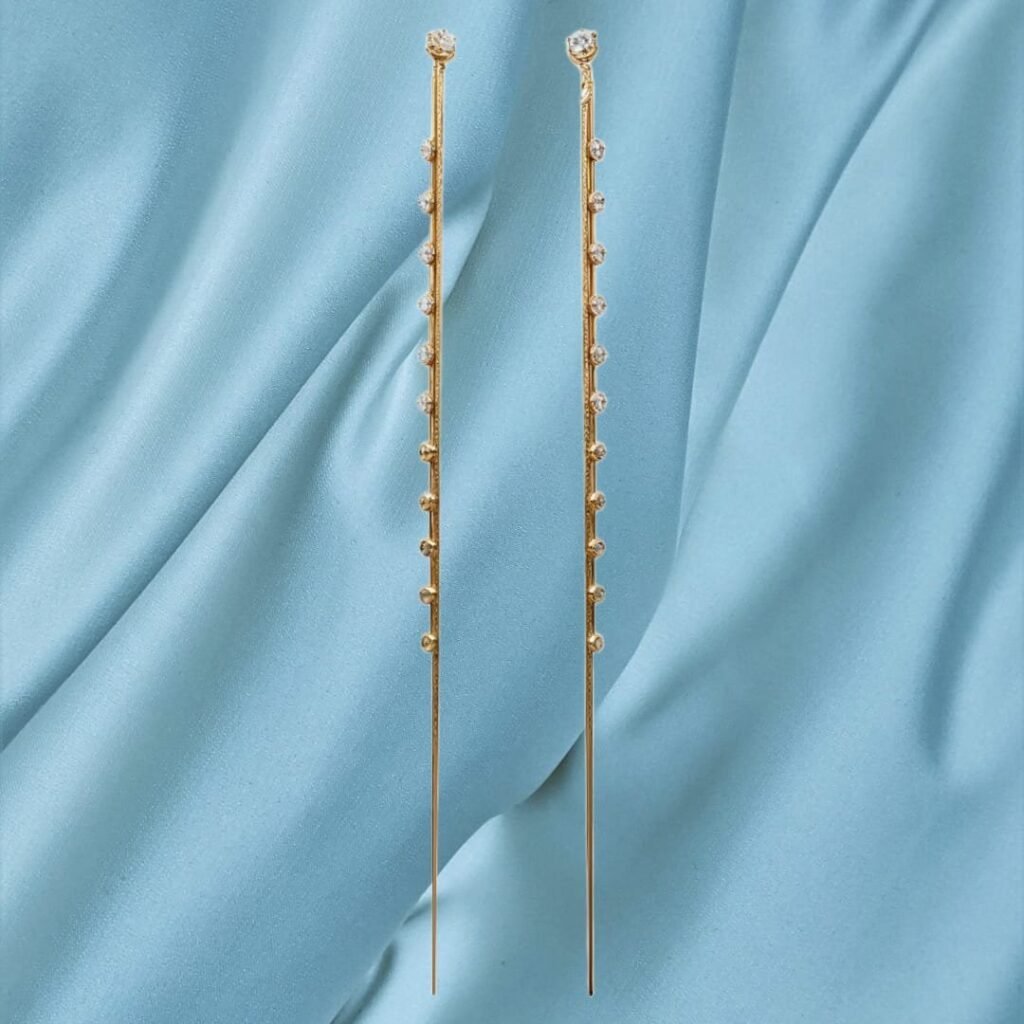 Kanhaverse Celeste Crystal Linear Drop Earrings