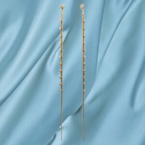 Kanhaverse Celeste Crystal Linear Drop Earrings