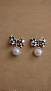 Kanhaverse Chic Bow Pearl Drop Earrings